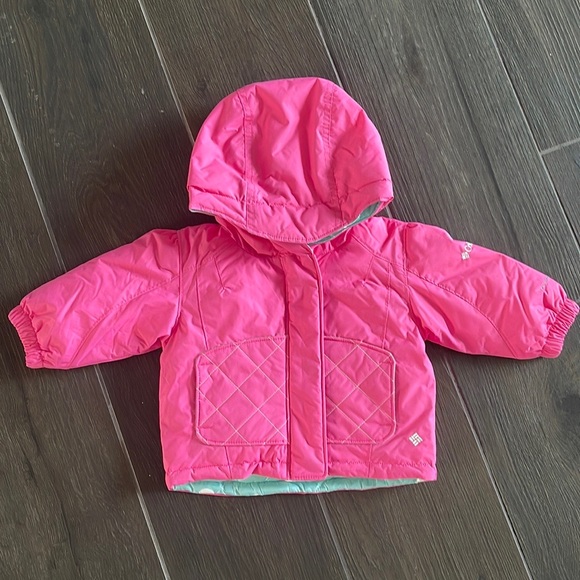 NEVER WORN Baby Girl’s Reversible Columbia Jacket + Snow Pants Set - Picture 7 of 16